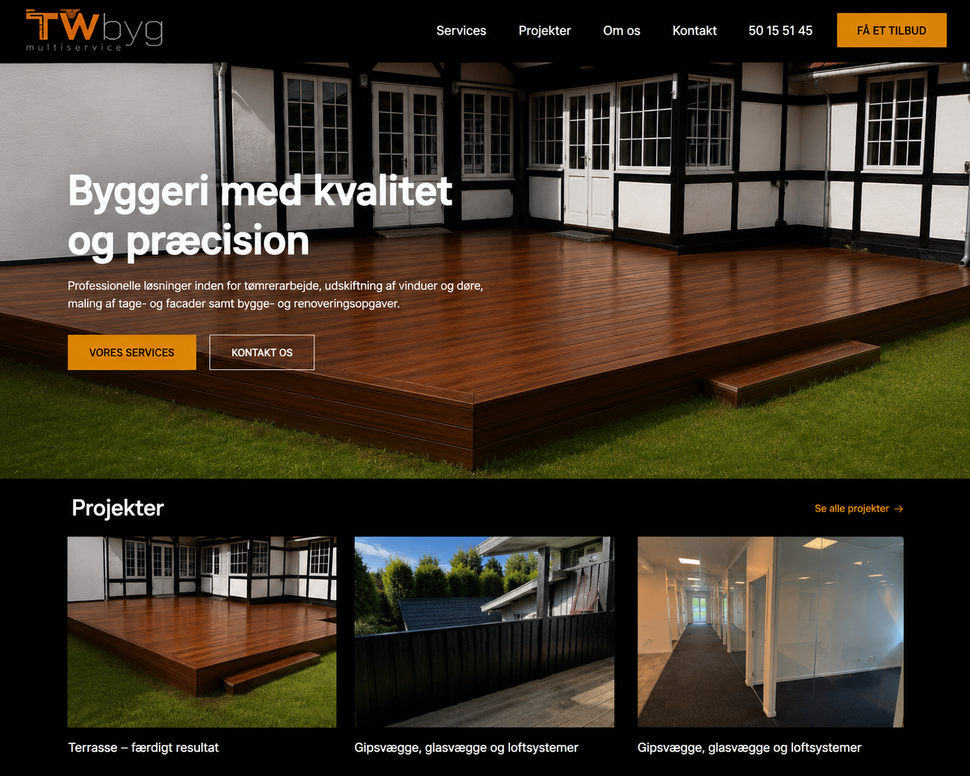 TWbyg træterrasse ved dansk hus